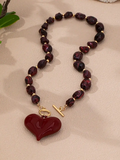 3pc Chunky Heart Necklace Set