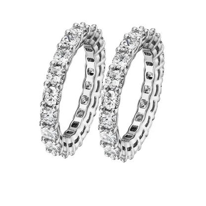 2pc Paved Eternity Ring Set
