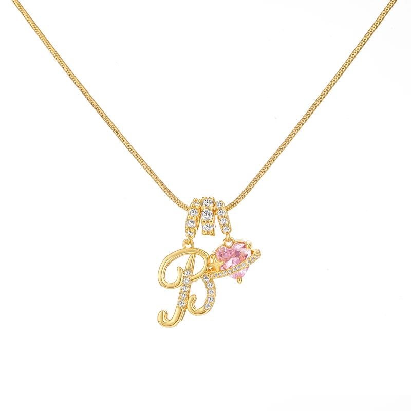 Initial Heart Charm Necklace