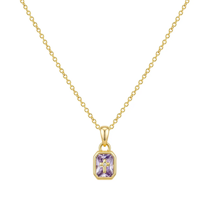 Cross Birthstone Necklace