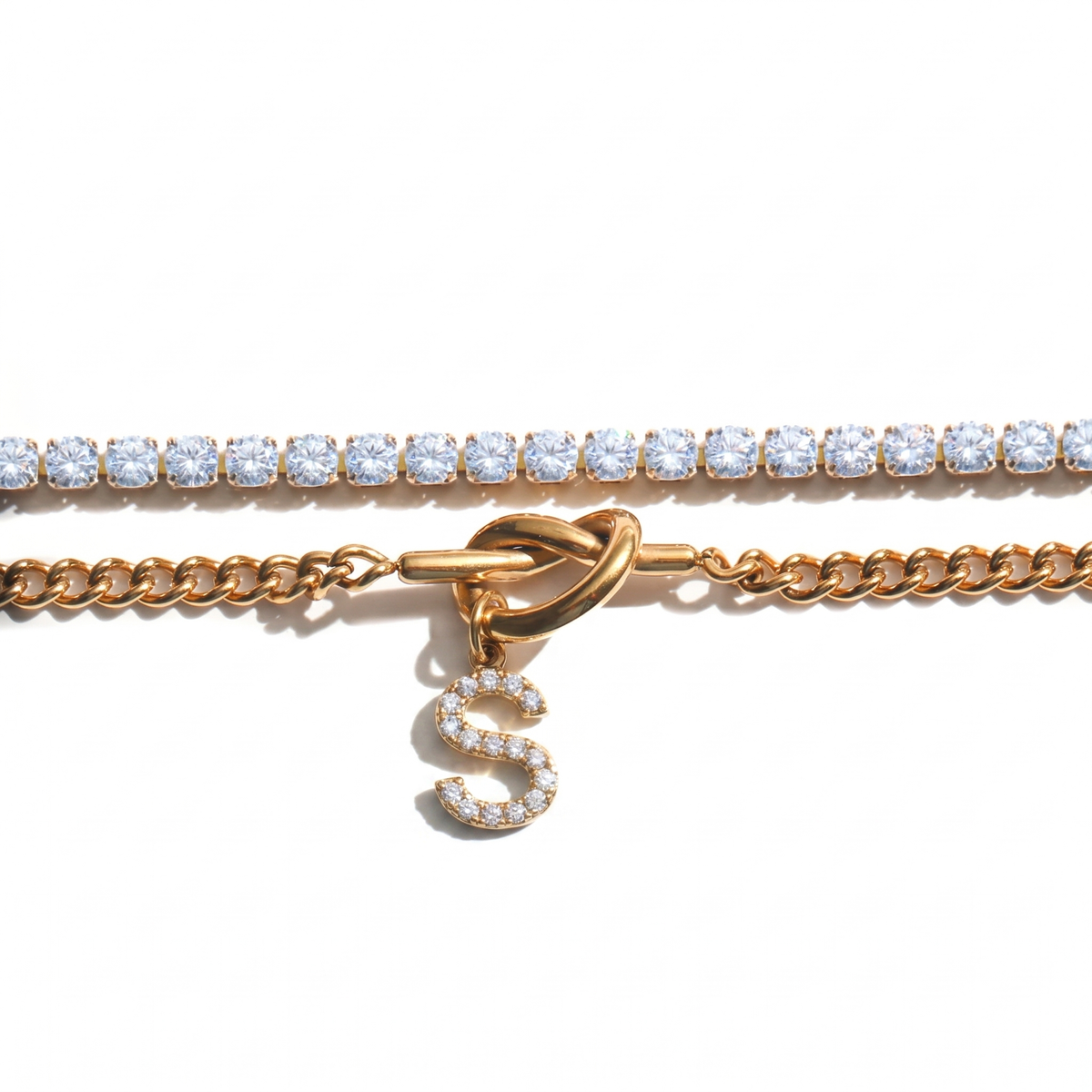 2pc Sparkle Knot Bracelet