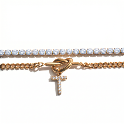 2pc Sparkle Knot Bracelet