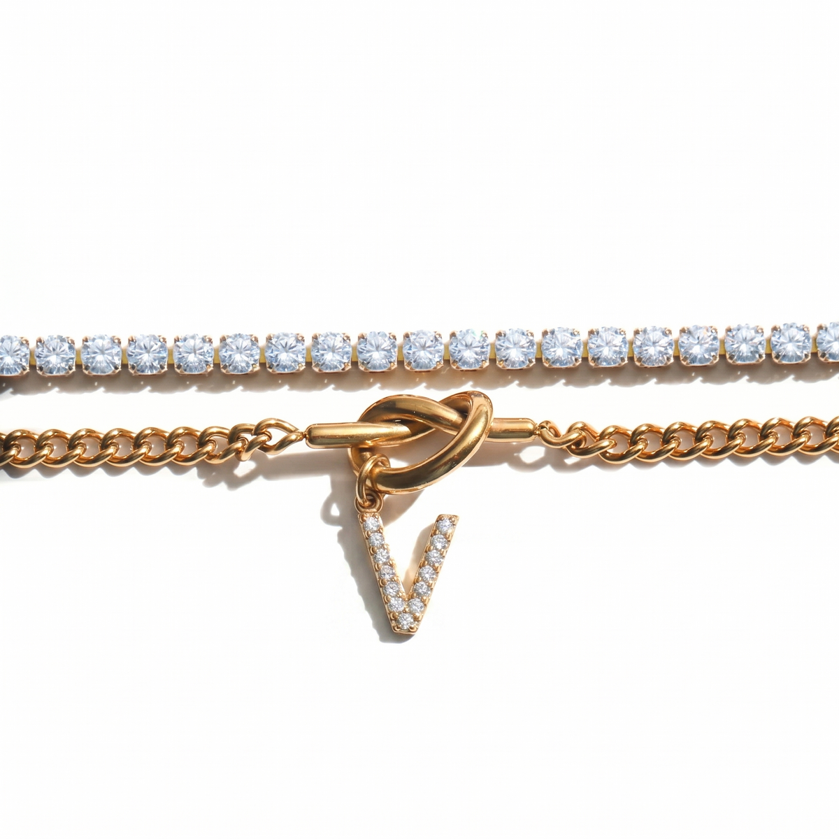 2pc Sparkle Knot Bracelet