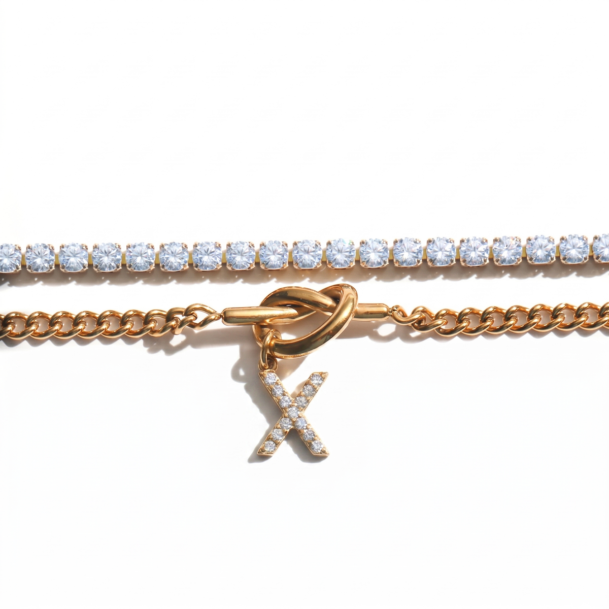 2pc Sparkle Knot Bracelet