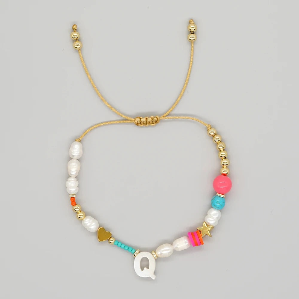 Color Splash Initial Bracelet