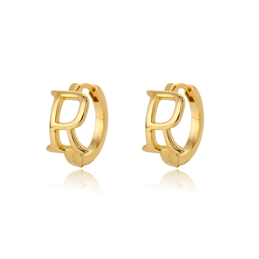 Minimal Initial Letter Stud Earrings