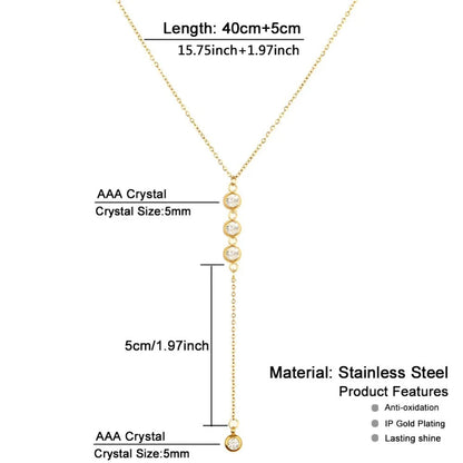 Hanging Crystal Necklace & Earring Set