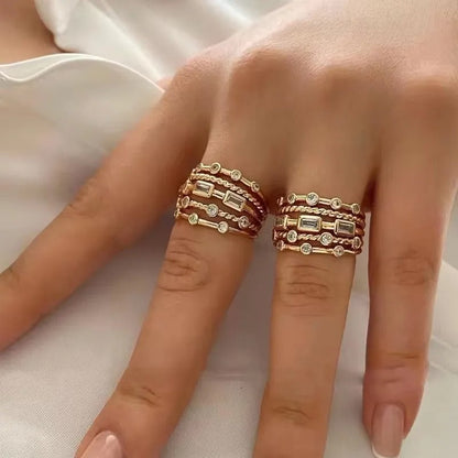 18k Hollow Inlaid Sun Ring