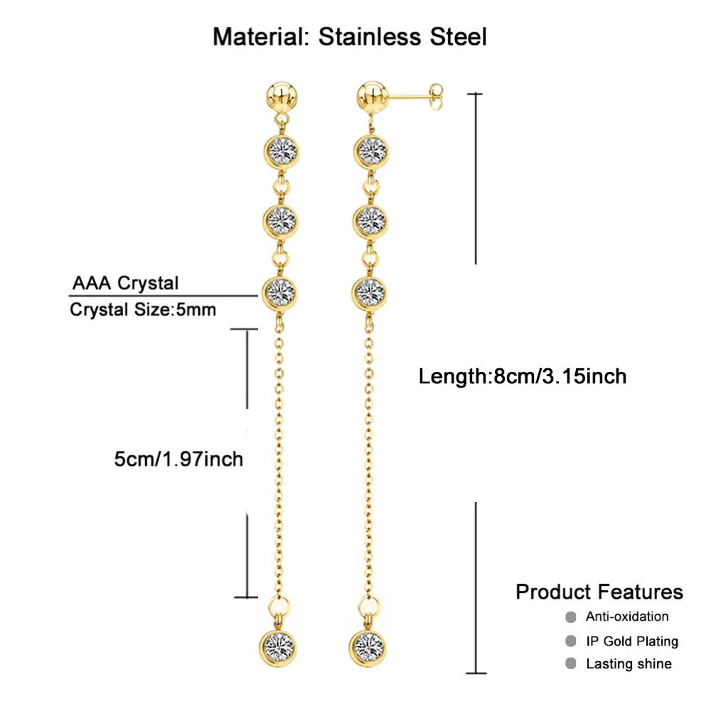 Hanging Crystal Necklace & Earring Set