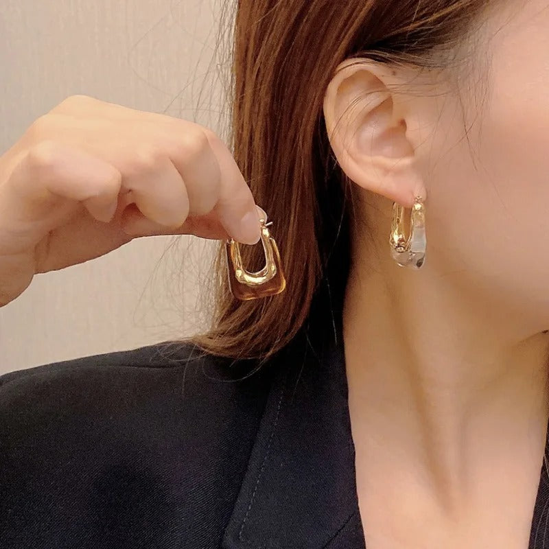 Vintage Transparent "U" Earrings
