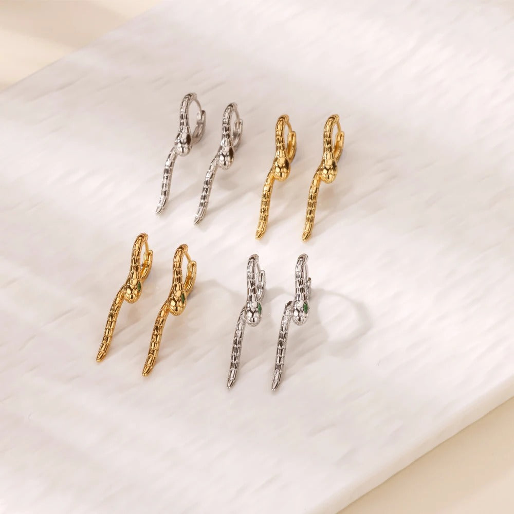 Dainty Snake Hoop Earrings