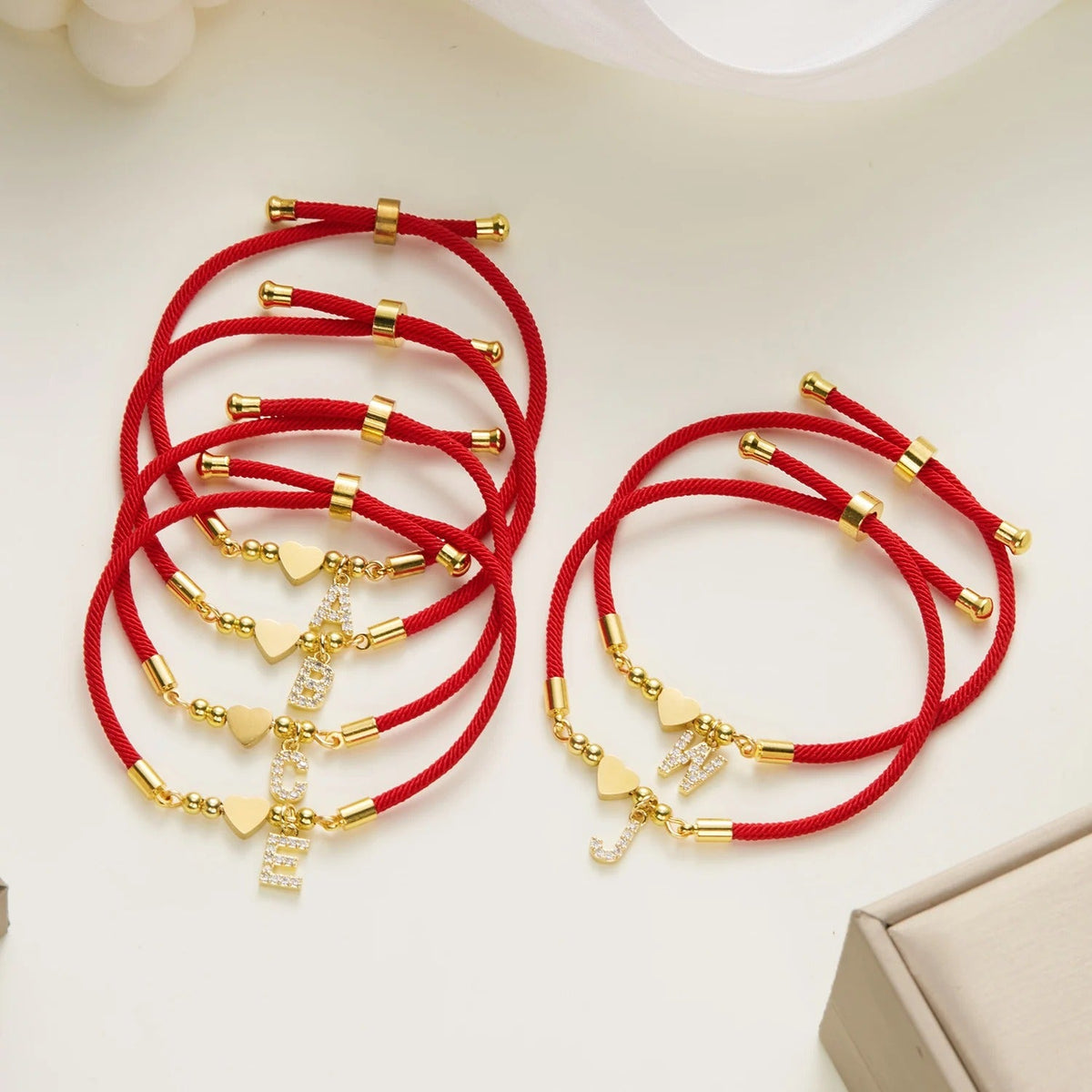 Initial Heart Rope Bracelet