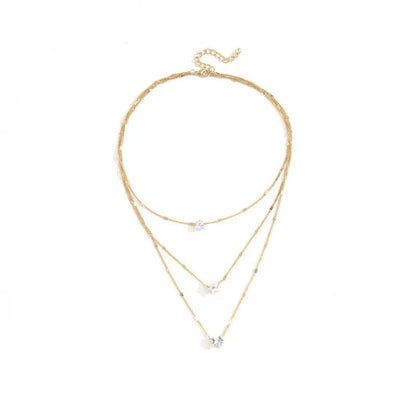 3pc Crystal Love Multilayer Necklace Set