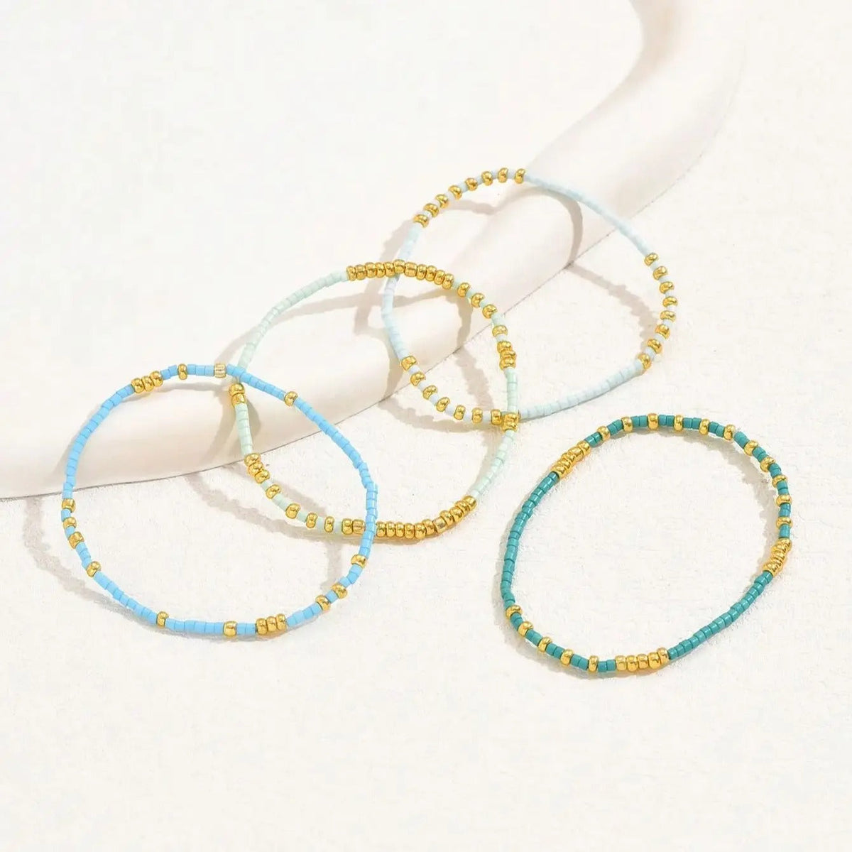 4pc Handmade Oceanic Bead Bracelets
