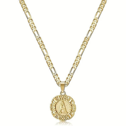 Round Letter Initial Necklace