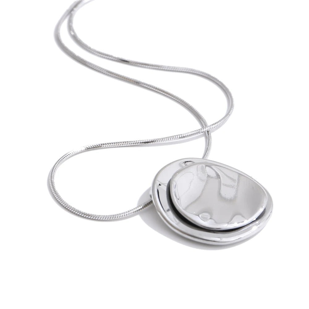 Double Flat Pebble Necklace