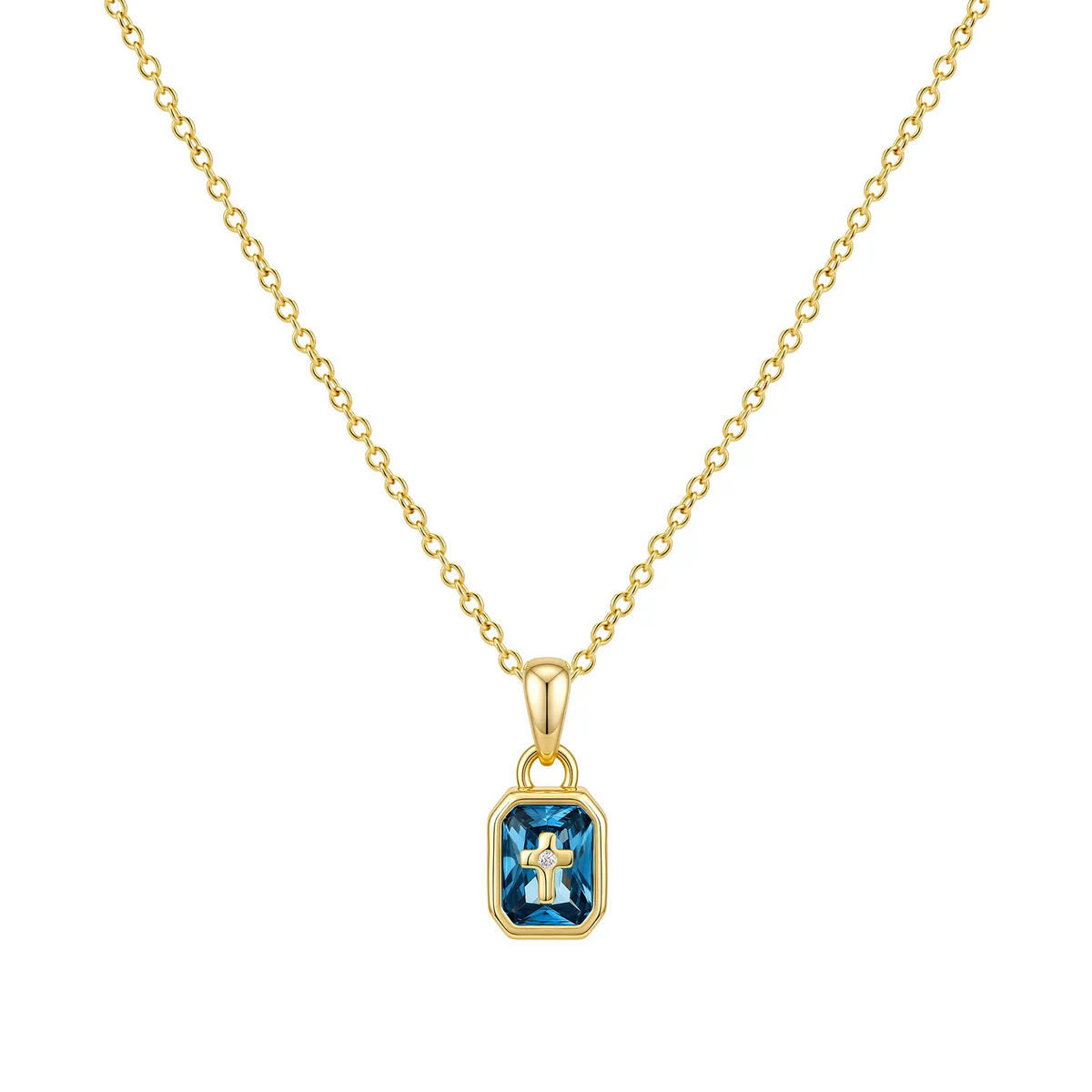 Cross Birthstone Necklace