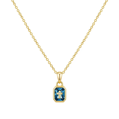 Cross Birthstone Necklace