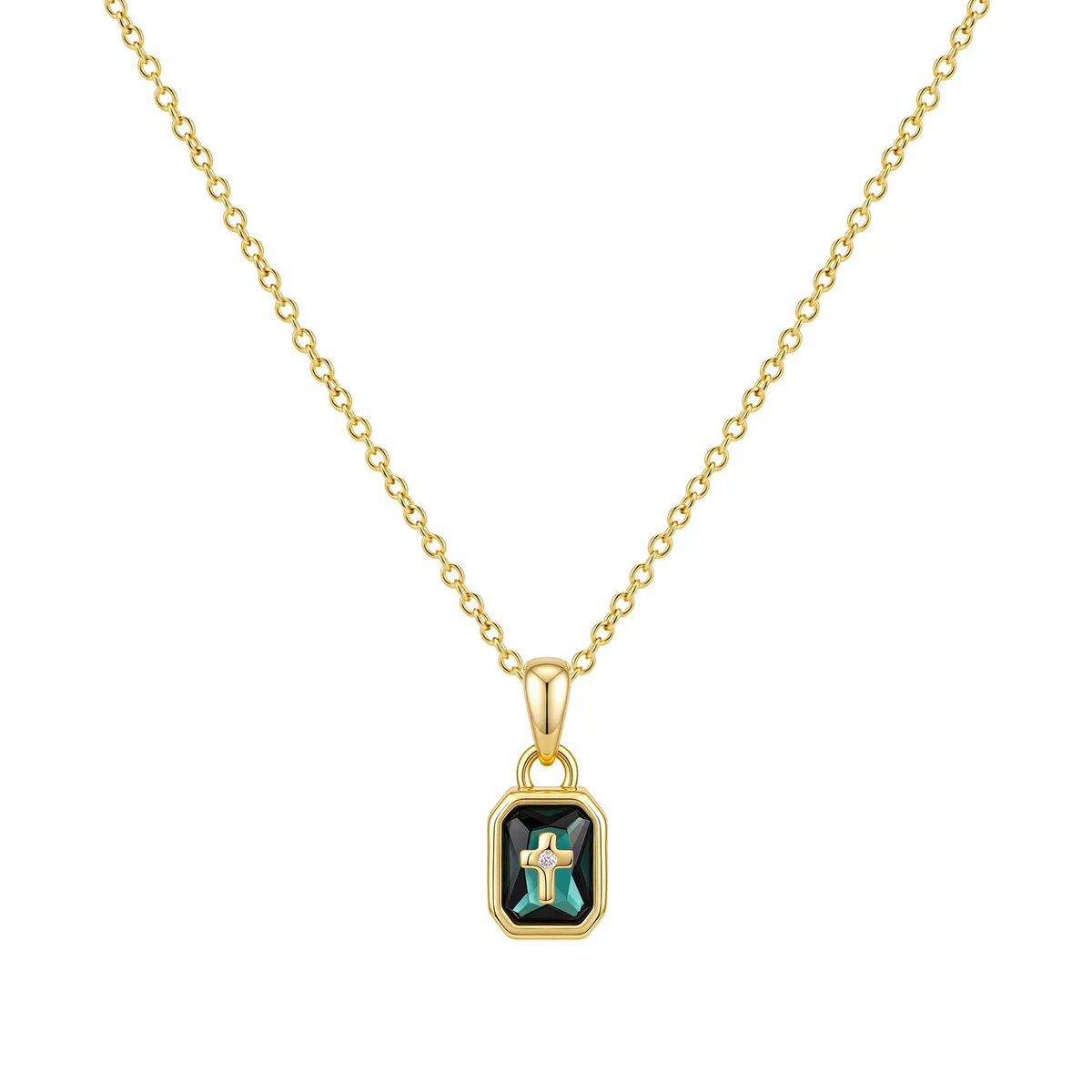 Cross Birthstone Necklace