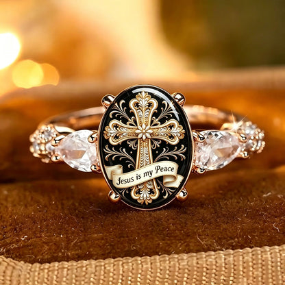 Jesus Is My Peace Filigree Ring