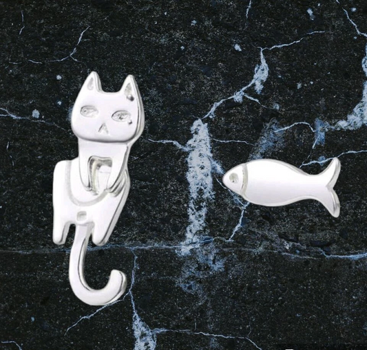 Cat and Fish Earrings