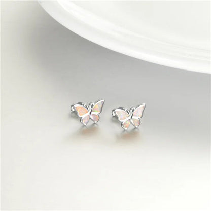 Rabbit Heart Opal Stud Earrings