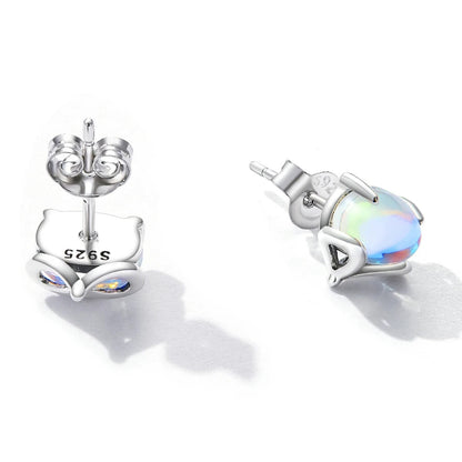 Iridescent Fox Stud Earrings
