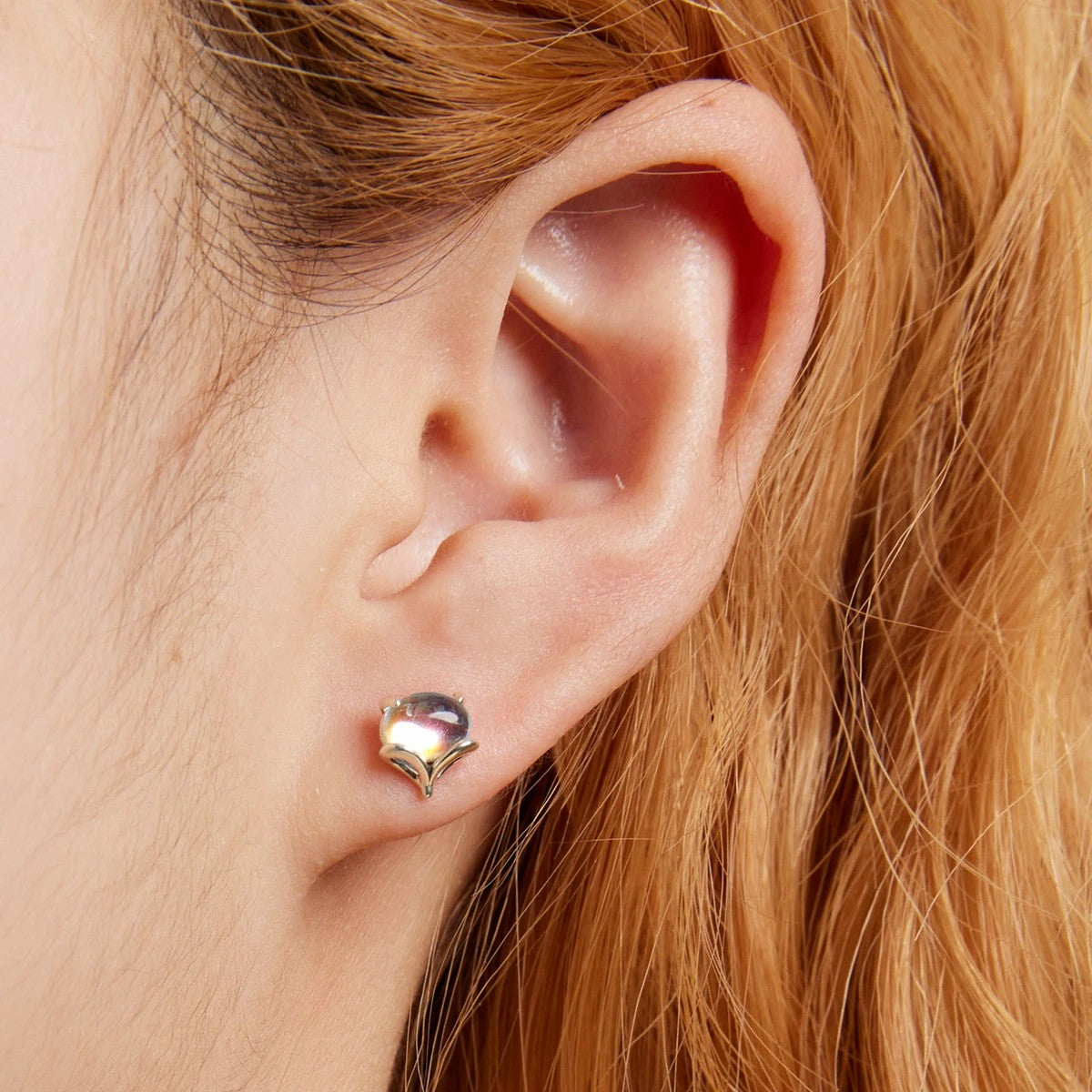 Iridescent Fox Stud Earrings