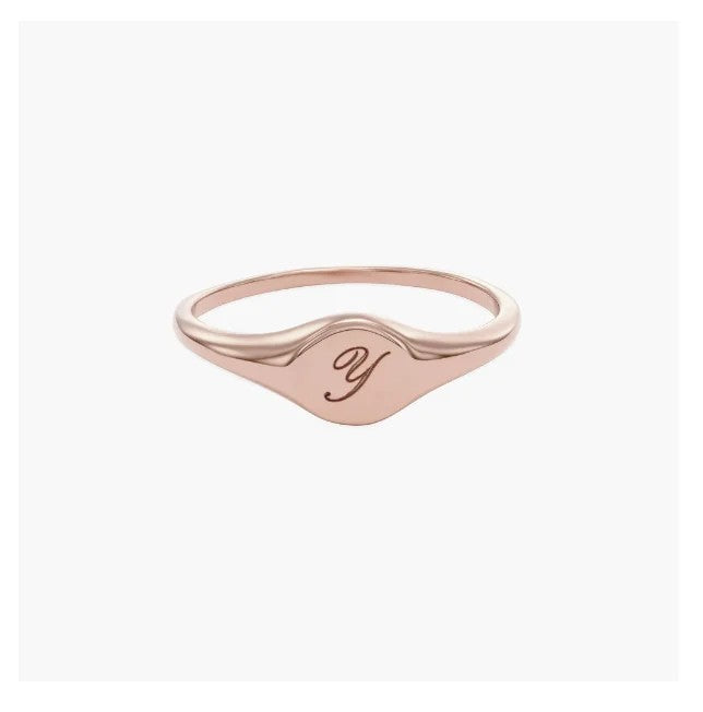 Engraved Initial Signet Ring