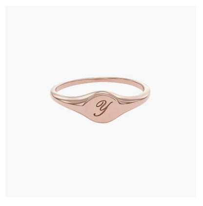 Engraved Initial Signet Ring