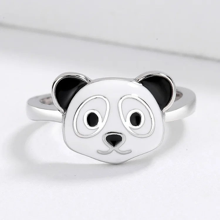 Panda Face Ring & Earring Set