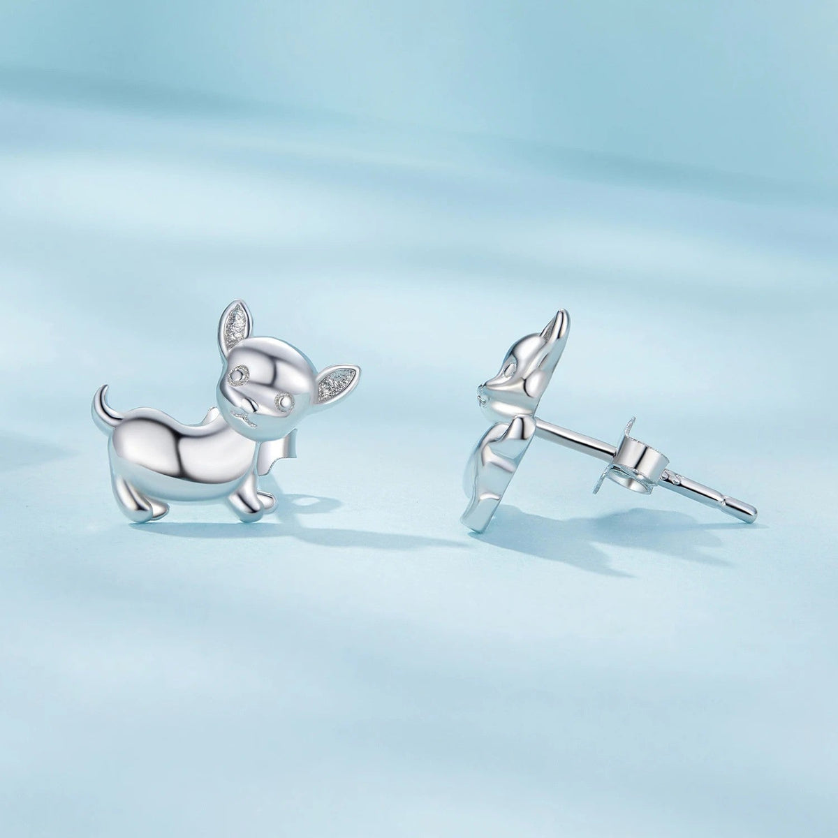Polished Chihuahua Stud Earrings