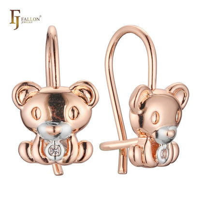 Rose Gold Bear Earrings