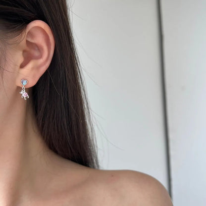 Heart & Bear Drop Earrings