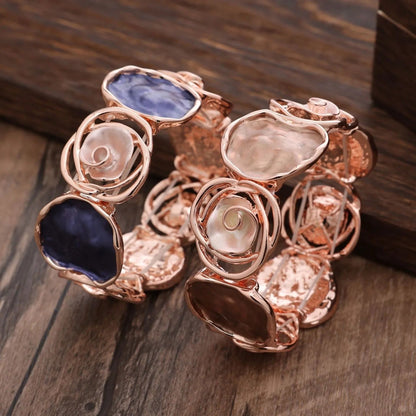 Colorful Enamel Rose Bracelet