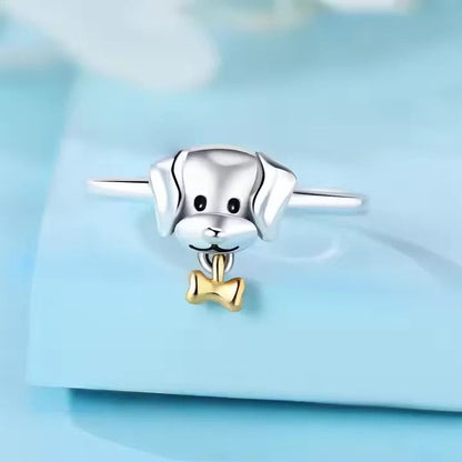 Dog Bone Charm Ring