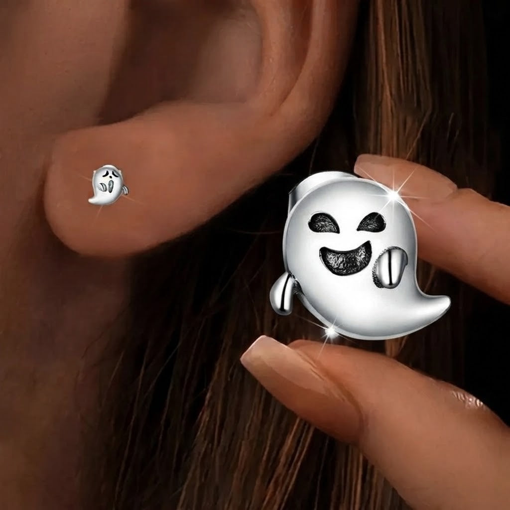 Playful Ghost Stud Earrings