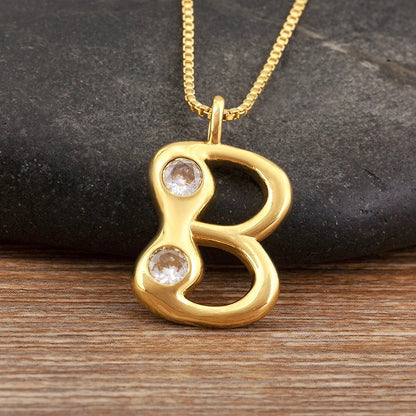Crystal Bubble Initial Necklace