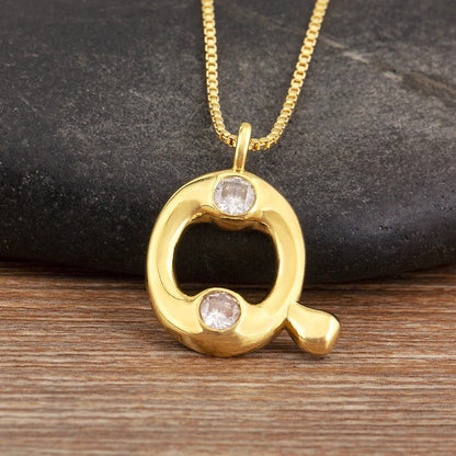 Crystal Bubble Initial Necklace