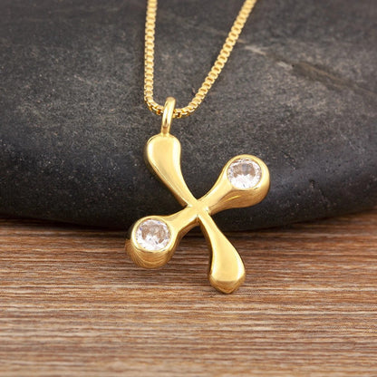 Crystal Bubble Initial Necklace