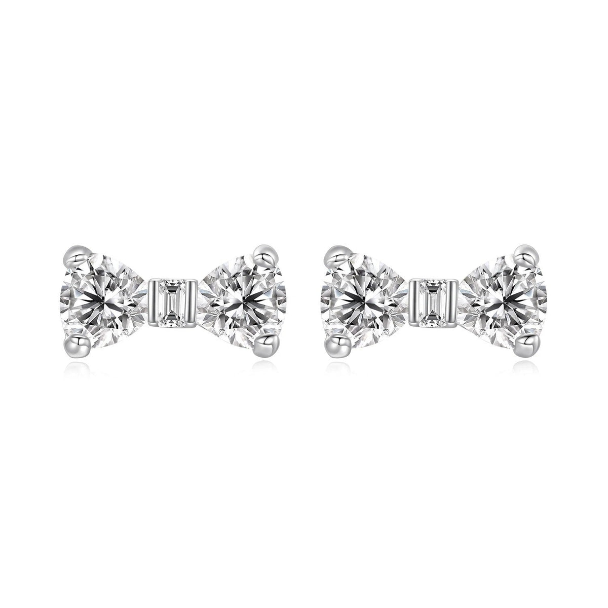 Crystal Bow Tie Stud Earrings