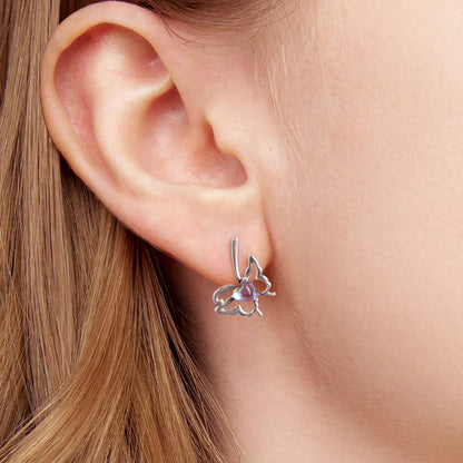 Moonstone Butterfly Stud Earrings