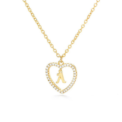 Crystal Initial Heart Necklace No. 2