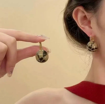 Leopard Print Round Earrings