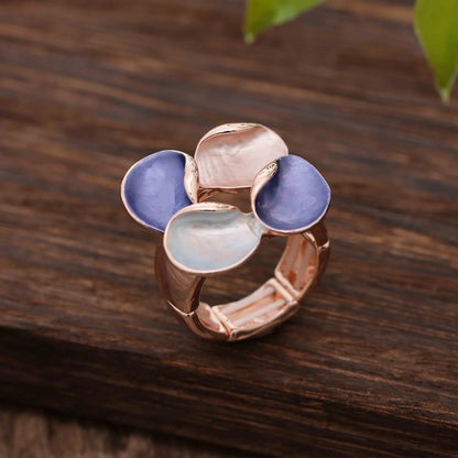 Colorful Enamel Petal Ring