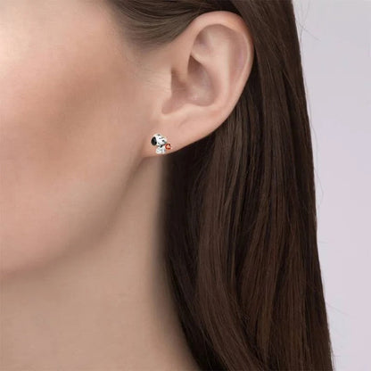 Puppy & Red Heart Stud Earrings