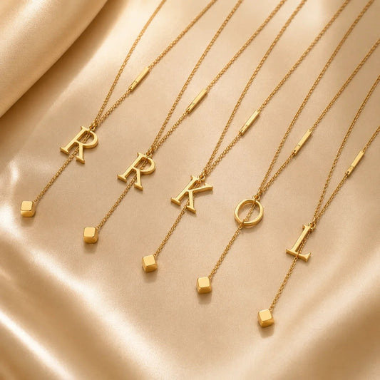 Geometric Initial Letter Necklace