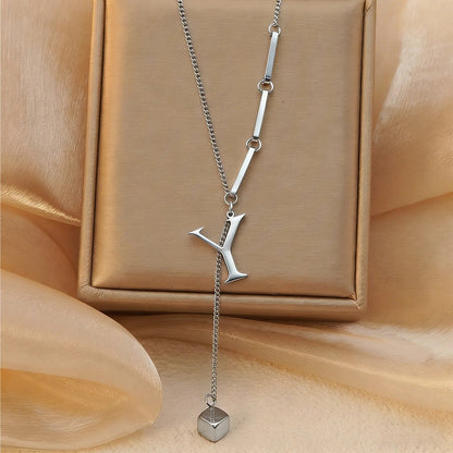 Geometric Initial Letter Necklace