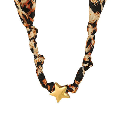 Leopard Initial Choker Necklace