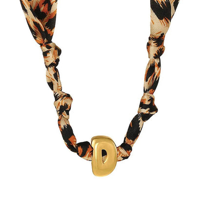 Leopard Initial Choker Necklace